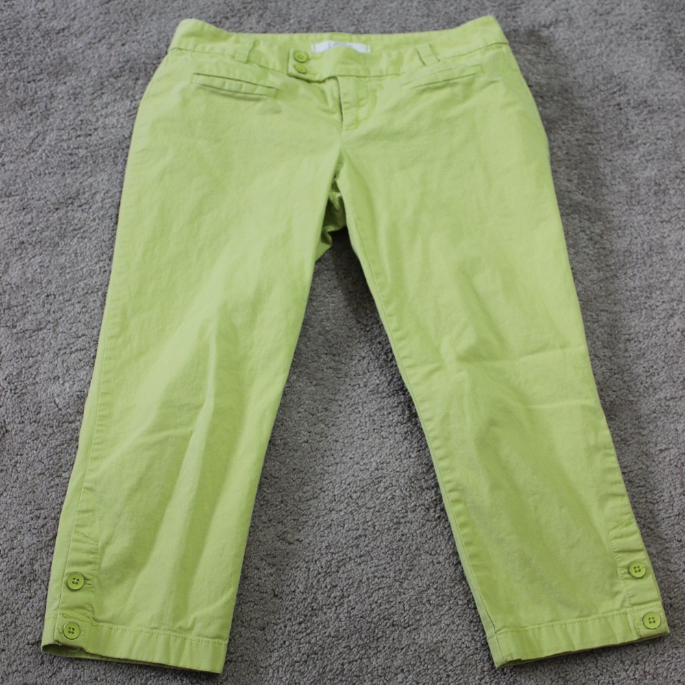 LOFT Chartreuse petite crops